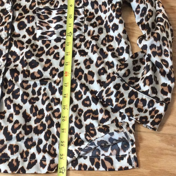L LOFT Leopard satin notch collar pajama set - Picture 9 of 16
